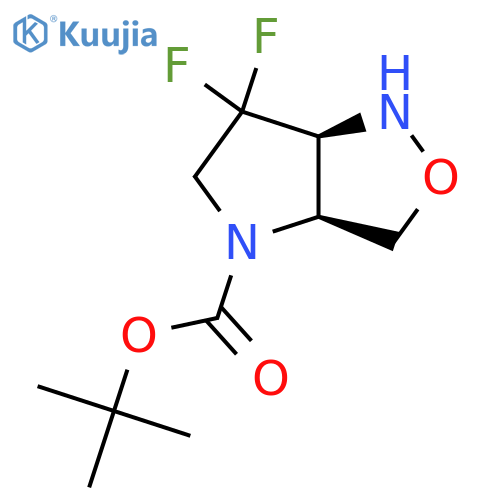 Tert-butyl cis-6,6-difluoro-3,3A,5,6A-tetrahydro-1H-pyrrolo[3,2-C]isoxazole-4-carboxylate structure