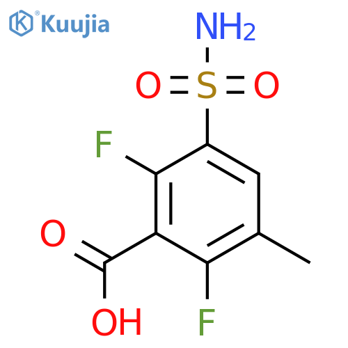 2,6-Difluoro-3-methyl-5-sulfamoylbenzoic acid structure