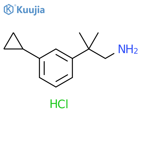 2-(3-cyclopropylphenyl)-2-methylpropan-1-amine hydrochloride structure