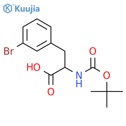 (R)-3-(3-Bromophenyl)-2-((tert-butoxycarbonyl)amino)propanoic acid structure