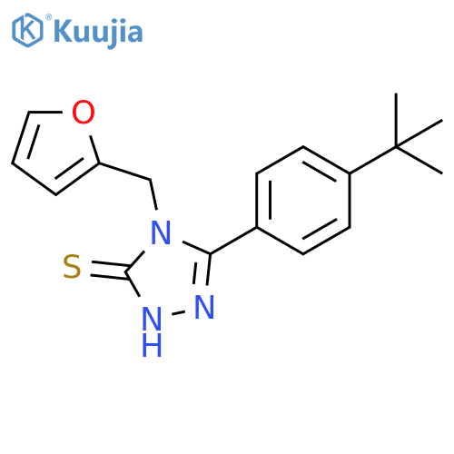 5-(4-tert-butylphenyl)-4-(furan-2-yl)methyl-4H-1,2,4-triazole-3-thiol structure