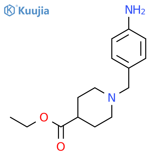 4-Piperidinecarboxylic acid, 1-[(4-aminophenyl)methyl]-, ethyl ester structure