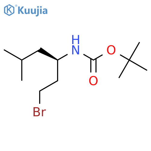 tert-butyl N-(3R)-1-bromo-5-methylhexan-3-ylcarbamate structure