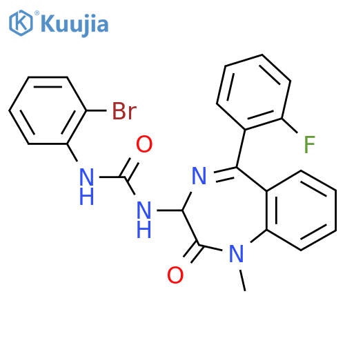 3-(2-bromophenyl)-1-[5-(2-fluorophenyl)-1-methyl-2-oxo-2,3-dihydro-1H-1,4-benzodiazepin-3-yl]urea structure