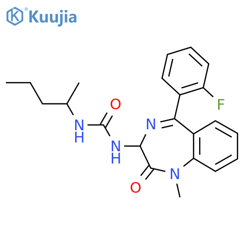 1-[5-(2-fluorophenyl)-1-methyl-2-oxo-2,3-dihydro-1H-1,4-benzodiazepin-3-yl]-3-(pentan-2-yl)urea structure