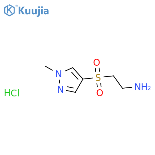 2-(1-methyl-1H-pyrazol-4-yl)sulfonylethan-1-amine hydrochloride structure