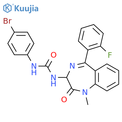 3-(4-bromophenyl)-1-[5-(2-fluorophenyl)-1-methyl-2-oxo-2,3-dihydro-1H-1,4-benzodiazepin-3-yl]urea structure