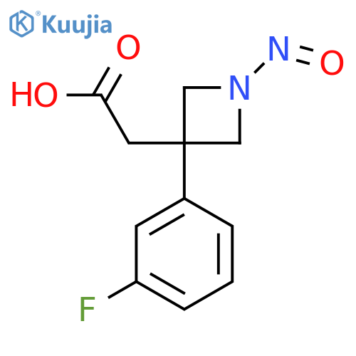 2-3-(3-fluorophenyl)-1-nitrosoazetidin-3-ylacetic acid structure