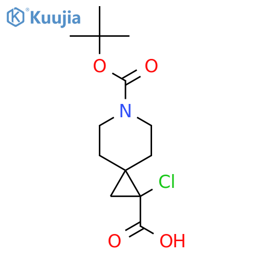 6-[(Tert-butoxy)carbonyl]-1-chloro-6-azaspiro[2.5]octane-1-carboxylic acid structure