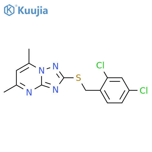 2-{(2,4-dichlorophenyl)methylsulfanyl}-5,7-dimethyl-1,2,4triazolo1,5-apyrimidine structure