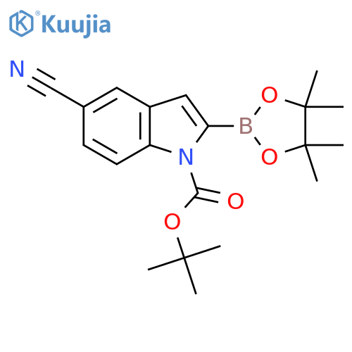 tert-Butyl 5-cyano-2-(4,4,5,5-tetramethyl-1,3,2-dioxaborolan-2-yl)-1H-indole-1-carboxylate structure