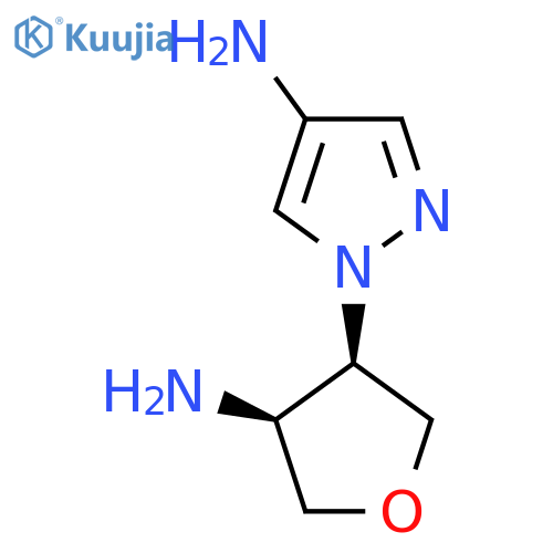 rac-1-(3R,4S)-4-aminooxolan-3-yl-1H-pyrazol-4-amine structure
