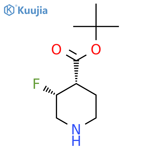 rac-tert-butyl (3R,4S)-3-fluoropiperidine-4-carboxylate structure