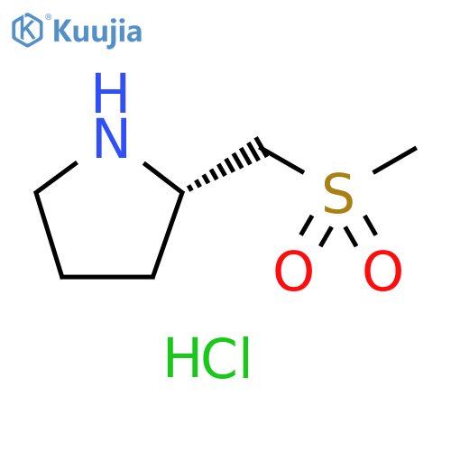 (2S)-2-(methanesulfonylmethyl)pyrrolidine hydrochloride structure