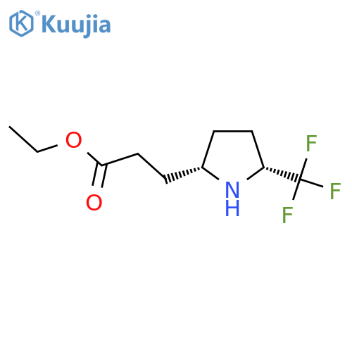 rac-ethyl 3-[(2R,5S)-5-(trifluoromethyl)pyrrolidin-2-yl]propanoate structure