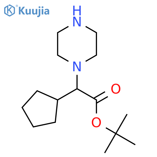 Tert-butyl 2-cyclopentyl-2-(piperazin-1-yl)acetate structure