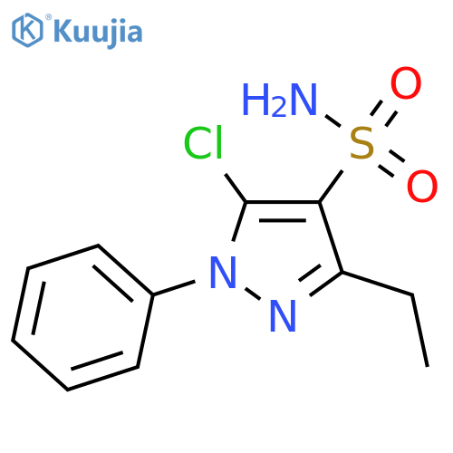 5-chloro-3-ethyl-1-phenyl-1H-pyrazole-4-sulfonamide structure