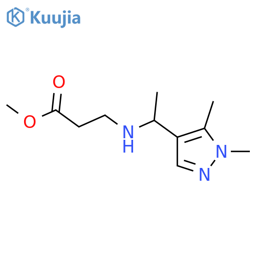 methyl 3-{1-(1,5-dimethyl-1H-pyrazol-4-yl)ethylamino}propanoate structure