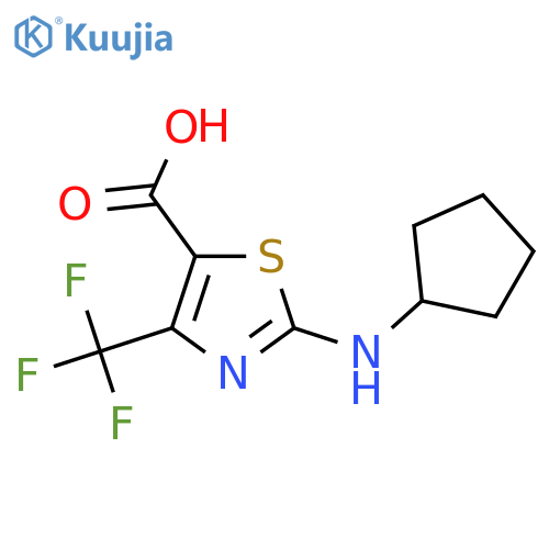 2-(cyclopentylamino)-4-(trifluoromethyl)-1,3-thiazole-5-carboxylic acid structure