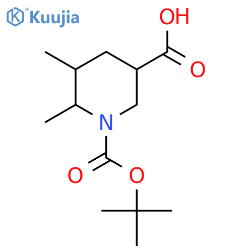 1-(tert-butoxy)carbonyl-5,6-dimethylpiperidine-3-carboxylic acid structure