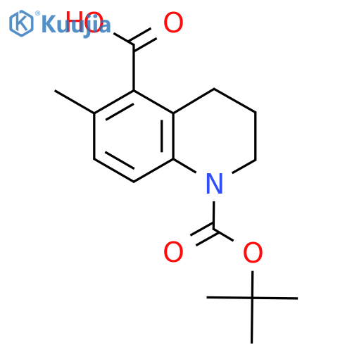 1-(tert-butoxy)carbonyl-6-methyl-1,2,3,4-tetrahydroquinoline-5-carboxylic acid structure