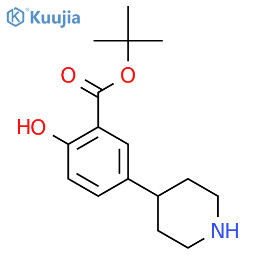 Tert-butyl 2-hydroxy-5-(piperidin-4-yl)benzoate structure