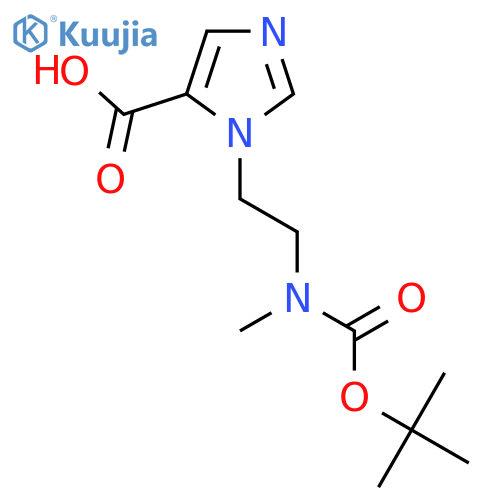 1-(2-{(tert-butoxy)carbonyl(methyl)amino}ethyl)-1H-imidazole-5-carboxylic acid structure