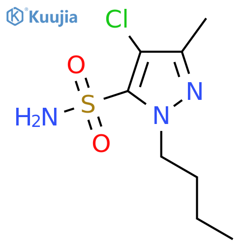 1-butyl-4-chloro-3-methyl-1H-pyrazole-5-sulfonamide structure
