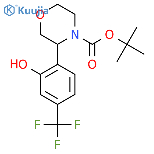 tert-butyl 3-2-hydroxy-4-(trifluoromethyl)phenylmorpholine-4-carboxylate structure