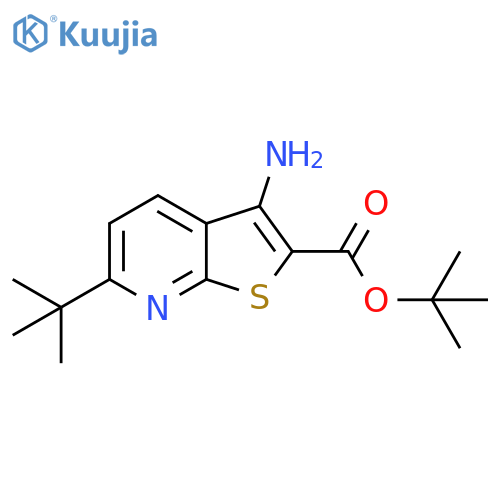 tert-butyl 3-amino-6-tert-butylthieno2,3-bpyridine-2-carboxylate structure