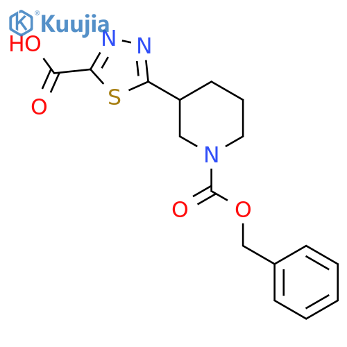 5-{1-(benzyloxy)carbonylpiperidin-3-yl}-1,3,4-thiadiazole-2-carboxylic acid structure