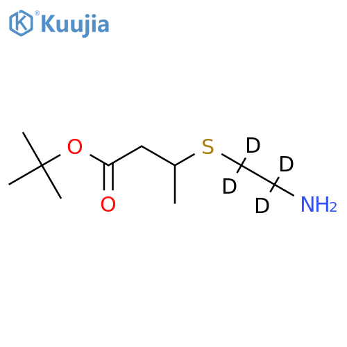 tert-butyl 3-{[2-amino(1,1,2,2-2H4)ethyl]sulfanyl}butanoate structure