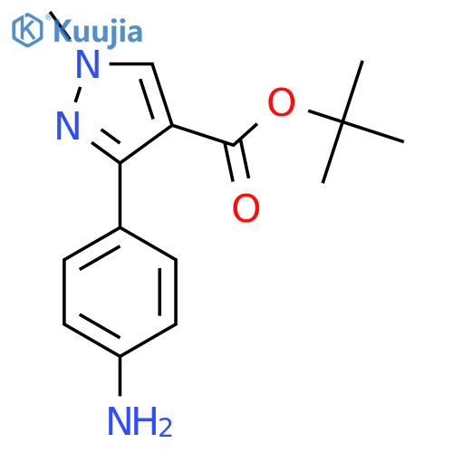 tert-butyl 3-(4-aminophenyl)-1-methyl-1H-pyrazole-4-carboxylate structure