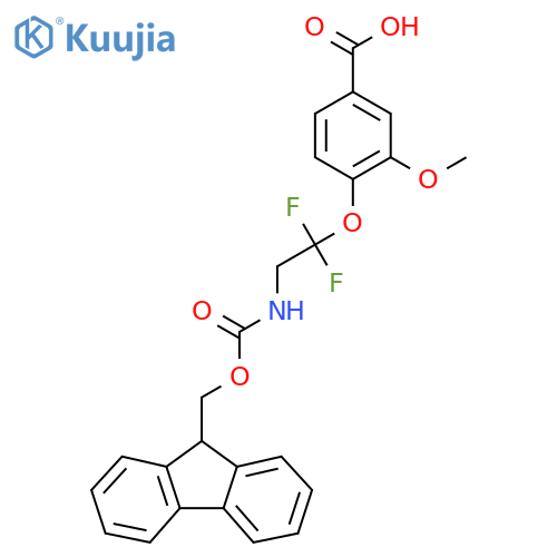 4-2-({(9H-fluoren-9-yl)methoxycarbonyl}amino)-1,1-difluoroethoxy-3-methoxybenzoic acid structure