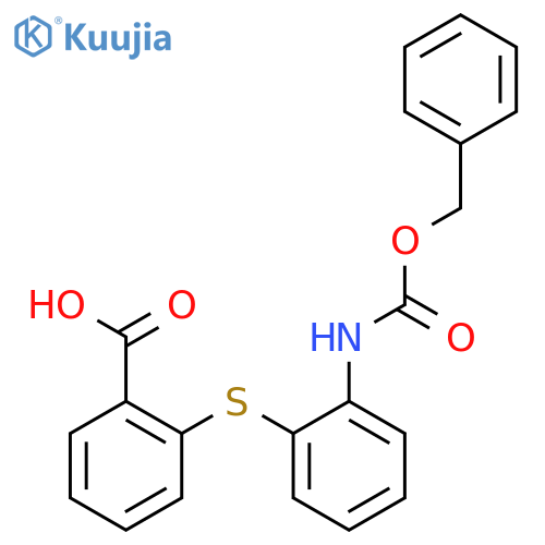 2-(2-{(benzyloxy)carbonylamino}phenyl)sulfanylbenzoic acid structure