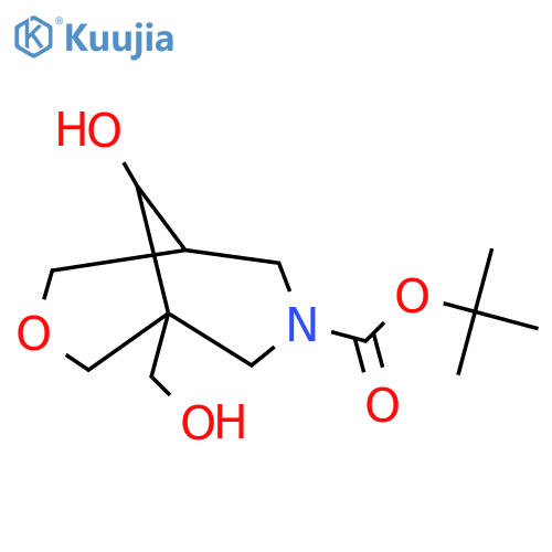 tert-butyl 9-hydroxy-1-(hydroxymethyl)-3-oxa-7-azabicyclo3.3.1nonane-7-carboxylate structure