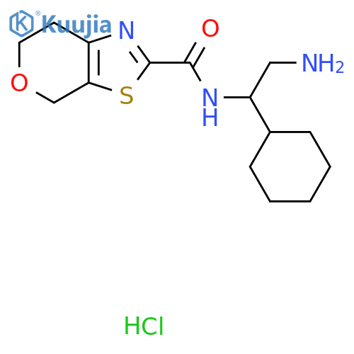 N-(2-amino-1-cyclohexylethyl)-4H,6H,7H-pyrano4,3-d1,3thiazole-2-carboxamide hydrochloride structure