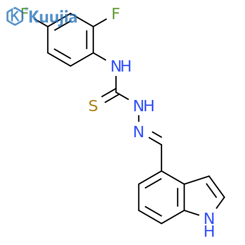 1-(2,4-difluorophenyl)-3-{(1H-indol-4-yl)methylideneamino}thiourea structure