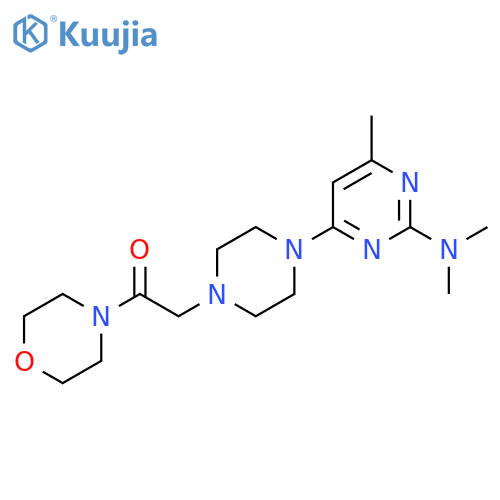 2-{4-[2-(Dimethylamino)-6-methylpyrimidin-4-yl]piperazin-1-yl}-1-(morpholin-4-yl)ethan-1-one structure