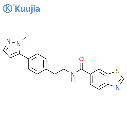 N-{2-[4-(1-methyl-1H-pyrazol-5-yl)phenyl]ethyl}-1,3-benzothiazole-6-carboxamide structure