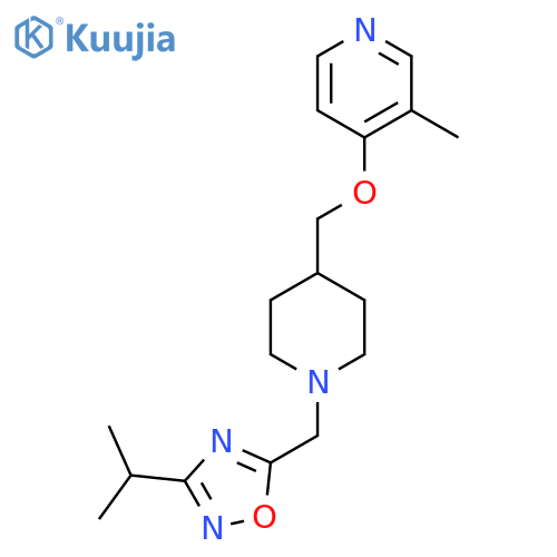 3-Methyl-4-[(1-{[3-(propan-2-yl)-1,2,4-oxadiazol-5-yl]methyl}piperidin-4-yl)methoxy]pyridine structure