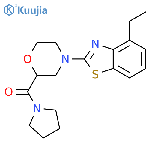 4-ethyl-2-[2-(pyrrolidine-1-carbonyl)morpholin-4-yl]-1,3-benzothiazole structure