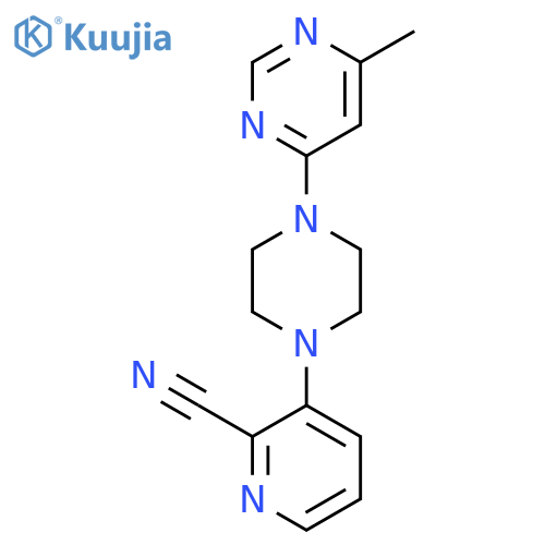 3-[4-(6-Methylpyrimidin-4-yl)piperazin-1-yl]pyridine-2-carbonitrile structure