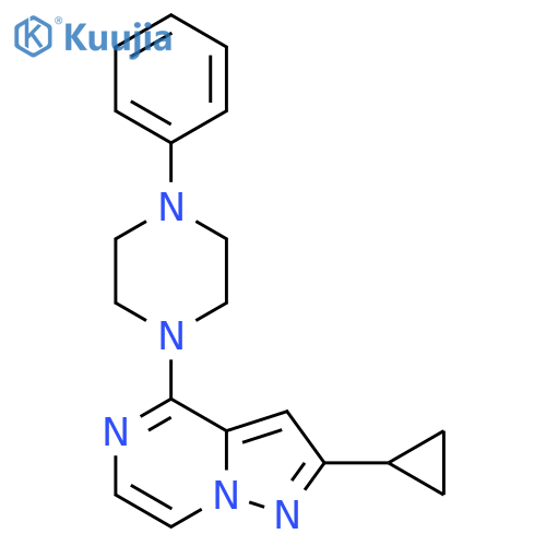 1-{2-Cyclopropylpyrazolo[1,5-a]pyrazin-4-yl}-4-phenylpiperazine structure