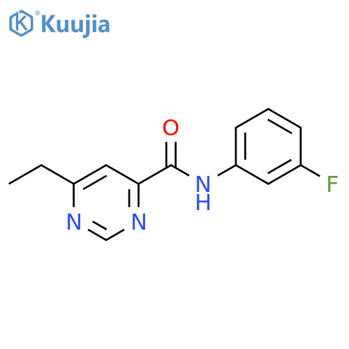 6-ethyl-N-(3-fluorophenyl)pyrimidine-4-carboxamide structure