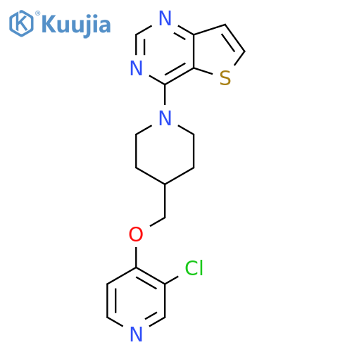 3-Chloro-4-[(1-{thieno[3,2-d]pyrimidin-4-yl}piperidin-4-yl)methoxy]pyridine structure