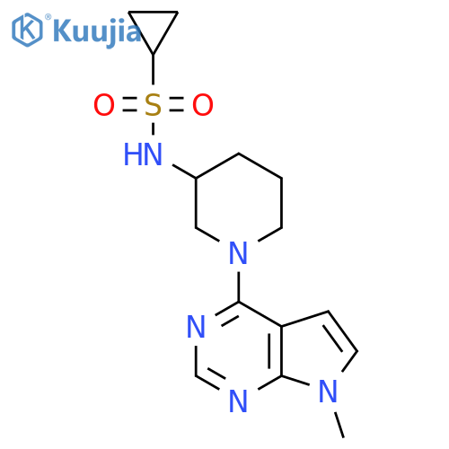 N-(1-{7-methyl-7H-pyrrolo[2,3-d]pyrimidin-4-yl}piperidin-3-yl)cyclopropanesulfonamide structure