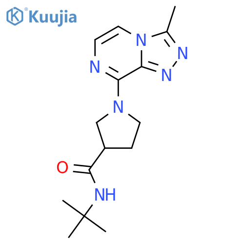 N-tert-butyl-1-{3-methyl-[1,2,4]triazolo[4,3-a]pyrazin-8-yl}pyrrolidine-3-carboxamide structure