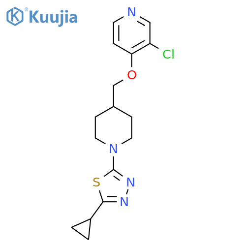 3-Chloro-4-{[1-(5-cyclopropyl-1,3,4-thiadiazol-2-yl)piperidin-4-yl]methoxy}pyridine structure