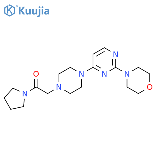 2-{4-[2-(Morpholin-4-yl)pyrimidin-4-yl]piperazin-1-yl}-1-(pyrrolidin-1-yl)ethan-1-one structure